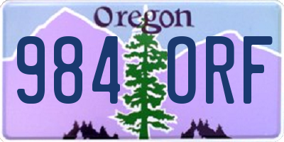 OR license plate 984ORF