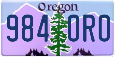 OR license plate 984ORO