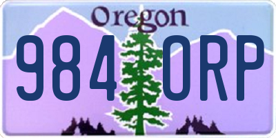OR license plate 984ORP