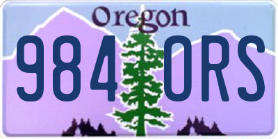 OR license plate 984ORS