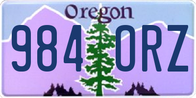 OR license plate 984ORZ