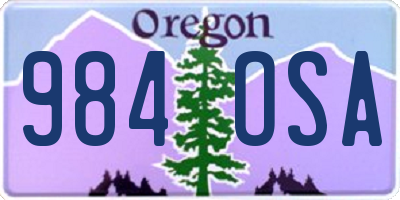 OR license plate 984OSA
