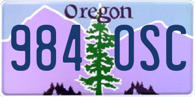 OR license plate 984OSC