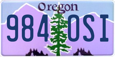 OR license plate 984OSI