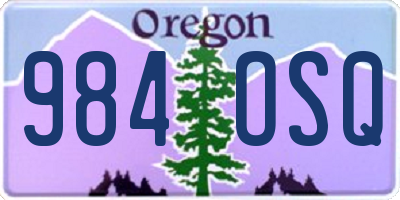 OR license plate 984OSQ