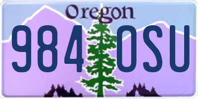OR license plate 984OSU