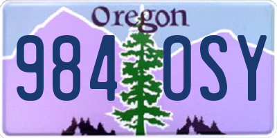OR license plate 984OSY