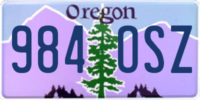 OR license plate 984OSZ