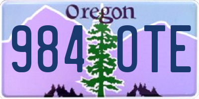 OR license plate 984OTE