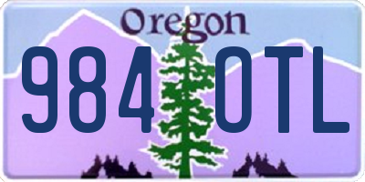 OR license plate 984OTL
