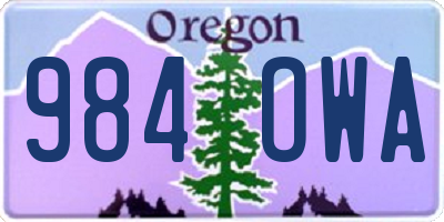 OR license plate 984OWA