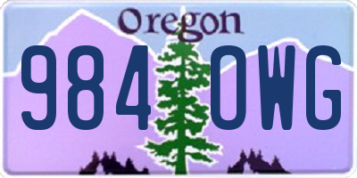 OR license plate 984OWG