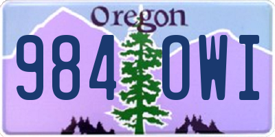 OR license plate 984OWI