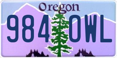 OR license plate 984OWL