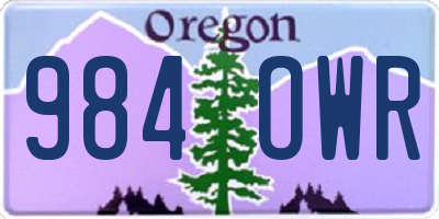 OR license plate 984OWR