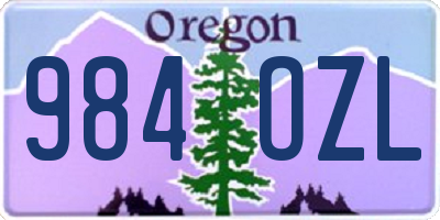 OR license plate 984OZL