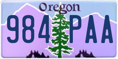OR license plate 984PAA