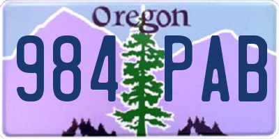 OR license plate 984PAB