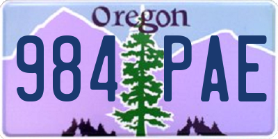 OR license plate 984PAE