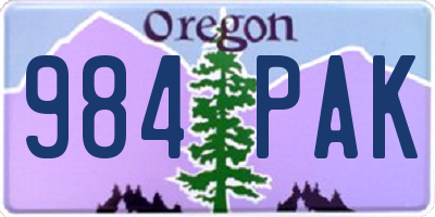 OR license plate 984PAK