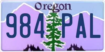 OR license plate 984PAL