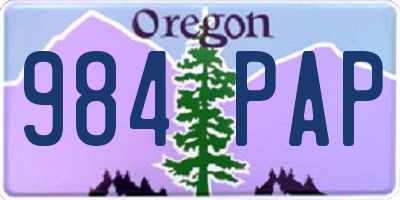 OR license plate 984PAP