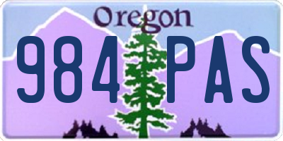 OR license plate 984PAS