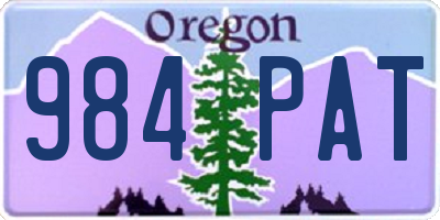 OR license plate 984PAT