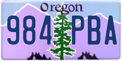 OR license plate 984PBA