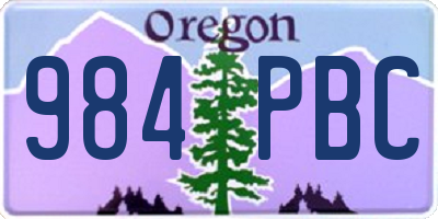 OR license plate 984PBC