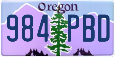 OR license plate 984PBD