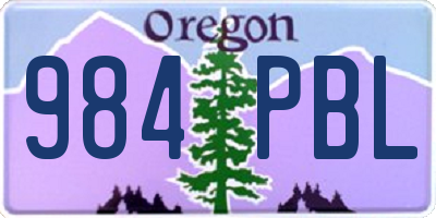 OR license plate 984PBL