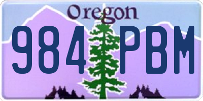 OR license plate 984PBM