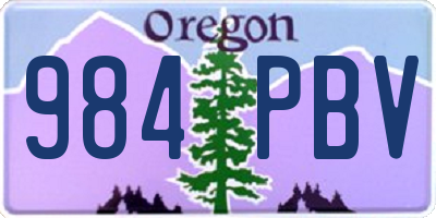 OR license plate 984PBV