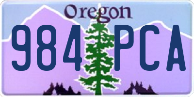 OR license plate 984PCA