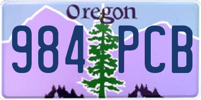OR license plate 984PCB