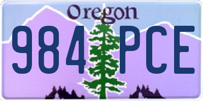 OR license plate 984PCE