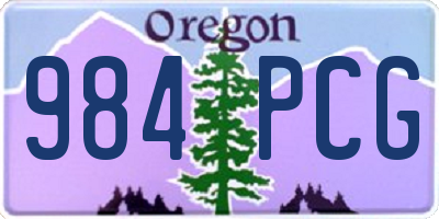 OR license plate 984PCG