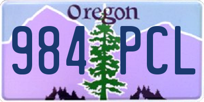 OR license plate 984PCL