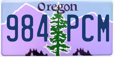 OR license plate 984PCM
