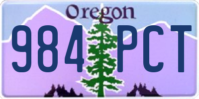 OR license plate 984PCT