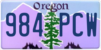 OR license plate 984PCW