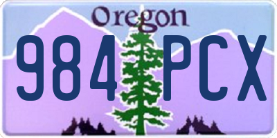 OR license plate 984PCX