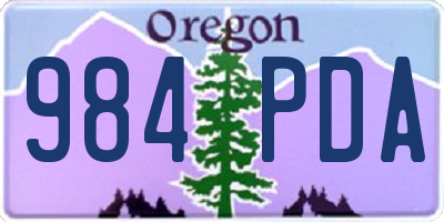 OR license plate 984PDA