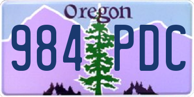 OR license plate 984PDC