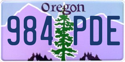 OR license plate 984PDE