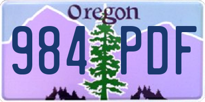 OR license plate 984PDF