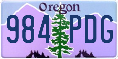 OR license plate 984PDG