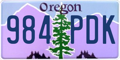 OR license plate 984PDK