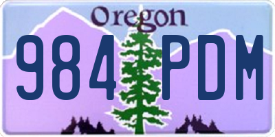 OR license plate 984PDM